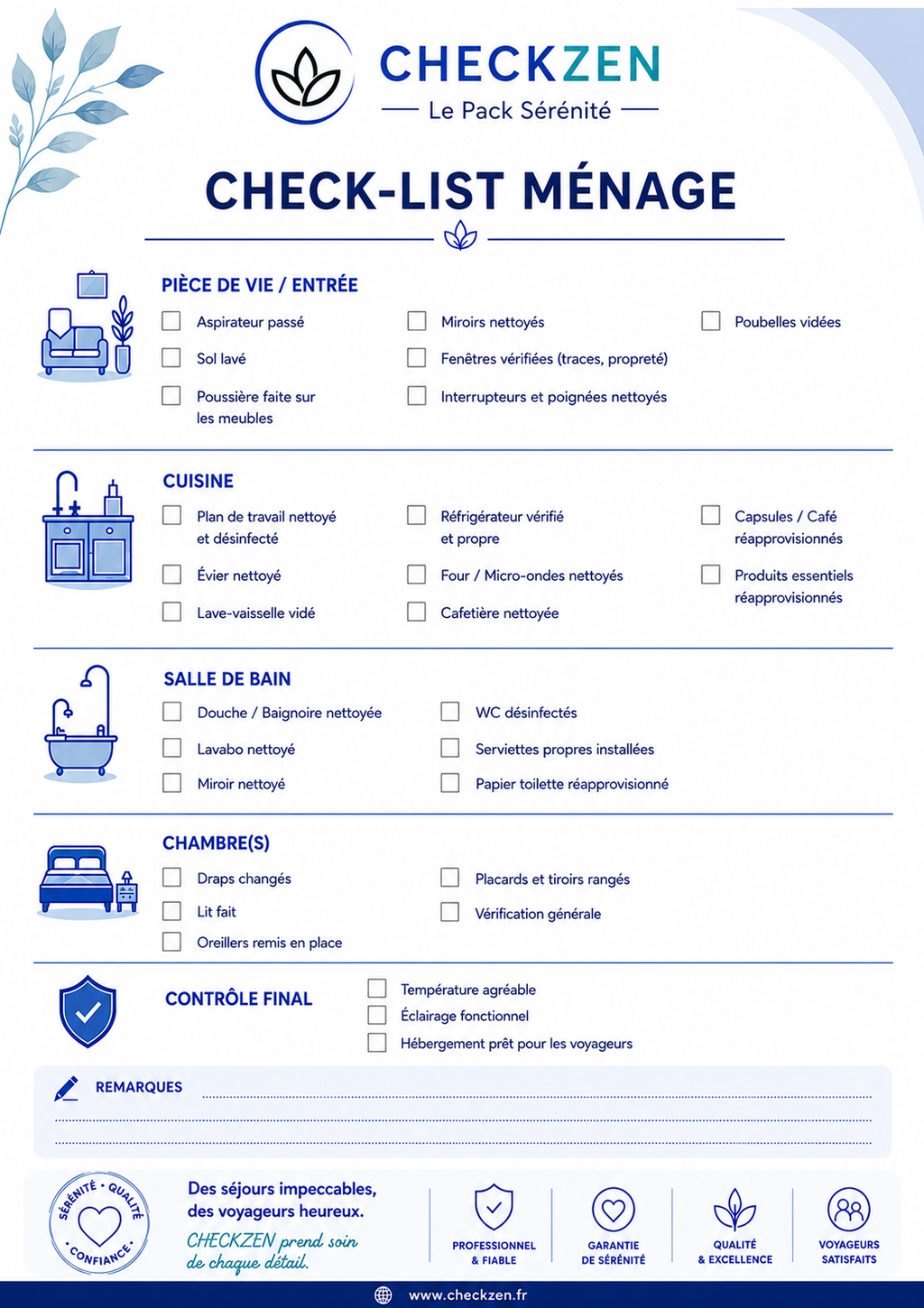 Checklist Ménage
