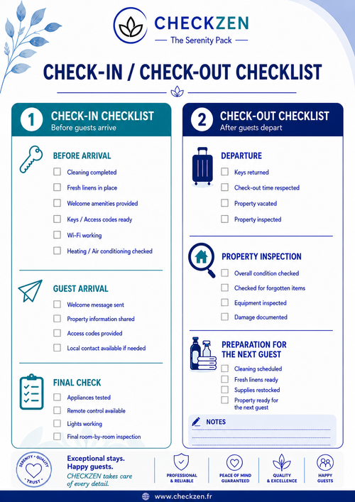 Pack Essentiel - Checklist Entrée/Sortie